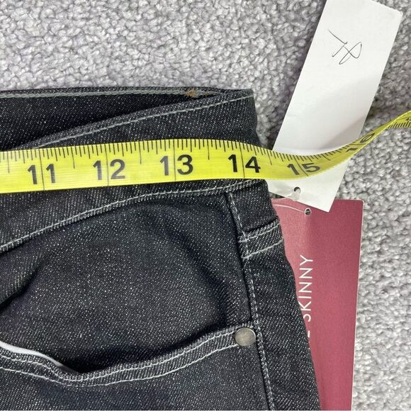 Eileen Fisher Jeans Women's 2 Black Skinny Mid-Rise Denim Stretch Organic Cotton - Picture 13 of 16